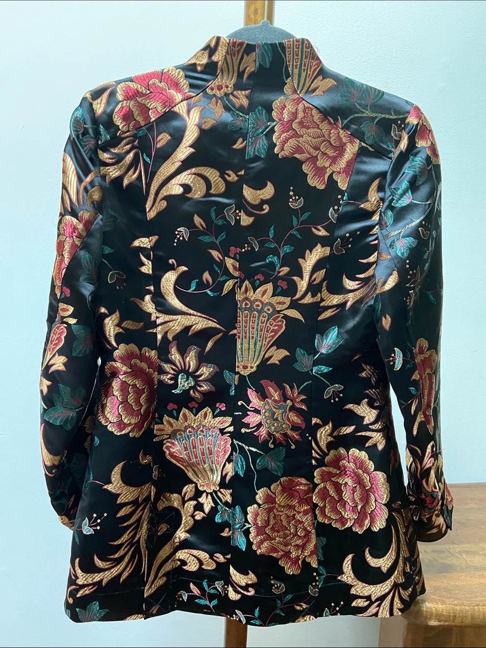 Soft Surroundings Moon Dynasty Black Satin Brocade Jacket Regencycore Baroque - Picture 3 of 10